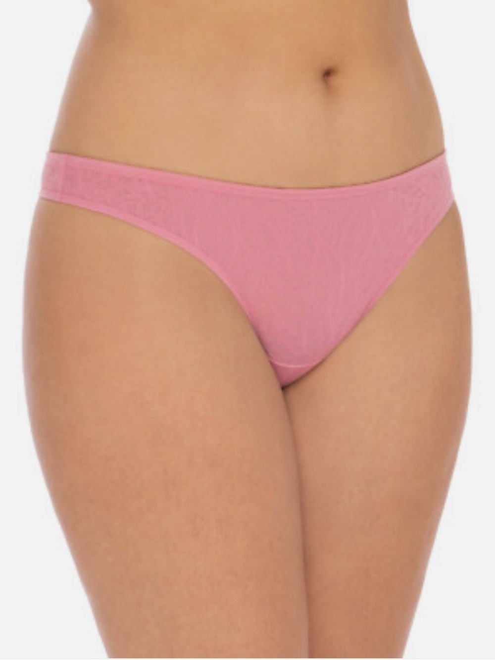 Secret Treasures leaf design pink lace thong panty size large (12-14)